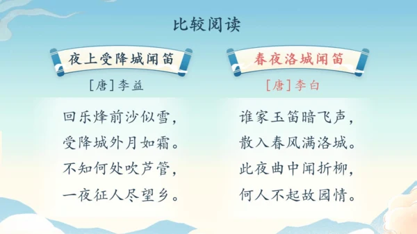 七年级上册第三单元课外古诗词诵读《行军九日思长安故园》《夜上受降城闻笛》第2课时课件（35张PPT）