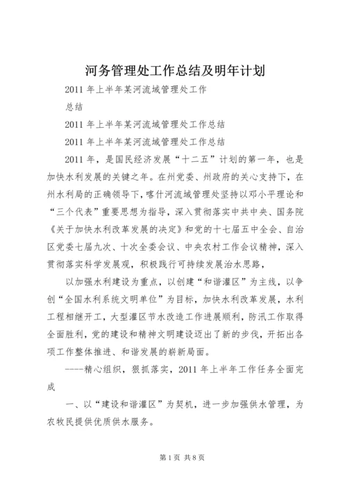 河务管理处工作总结及明年计划 (4).docx