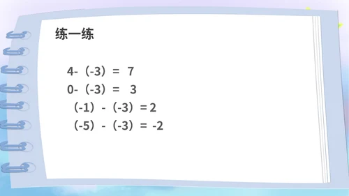 蓝色卡通风数学初一上册课件有理数加减法教学课件PPT模板