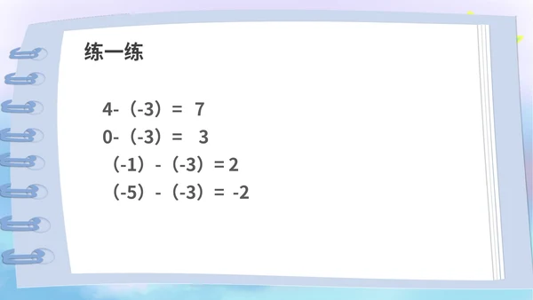 蓝色卡通风数学初一上册课件有理数加减法教学课件PPT模板
