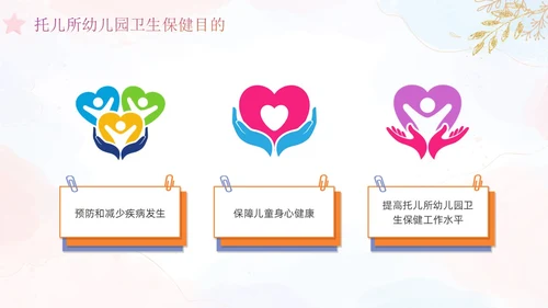 幼儿园卫生保健培训水彩粉色蓝色教师鎏金花卉