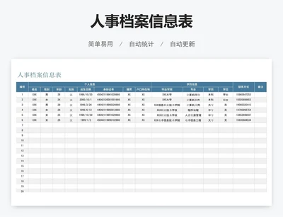 人事档案信息表