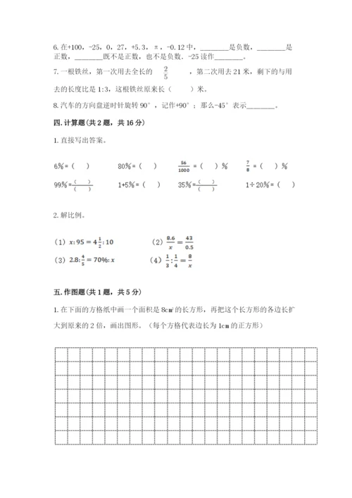 田阳县六年级下册数学期末测试卷精选.docx