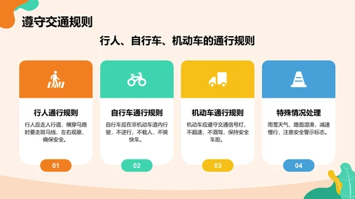 橙色插画风全国中小学生安全教育PPT模板