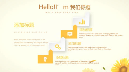 手绘向日葵心理健康教育心得体会动态PPT模板