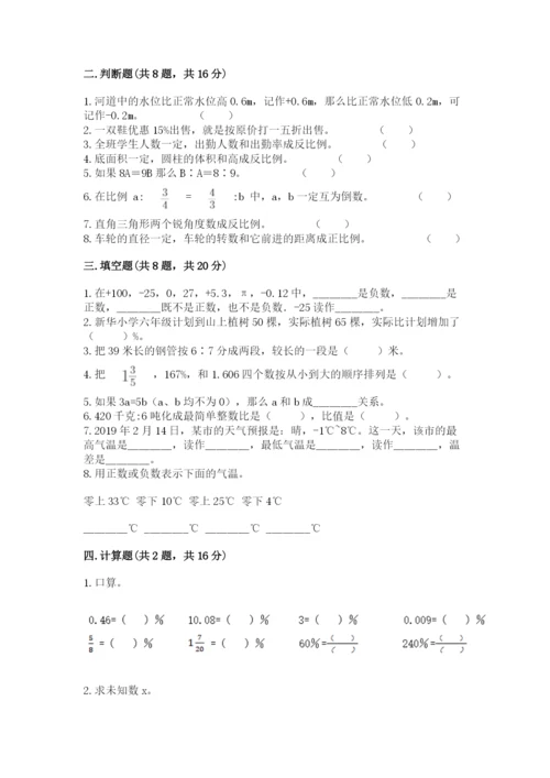 人教版六年级下册数学期末测试卷含答案（完整版）.docx