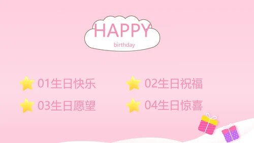 粉色宝宝一岁啦生日快乐纪念册相册PPT