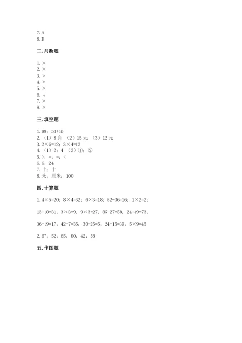 小学数学二年级上册期中测试卷含答案（能力提升）.docx