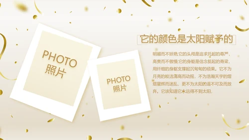 金色时尚生日快乐纪念册电子相册动态PPT模板