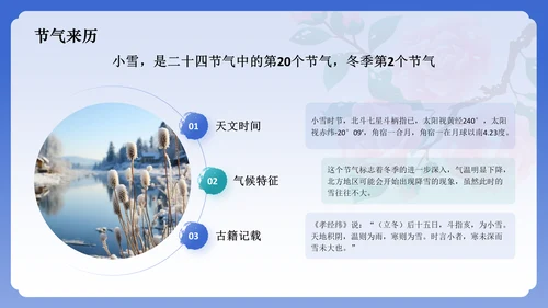 蓝色国潮风二十四节气科普介绍——小雪PPT模板