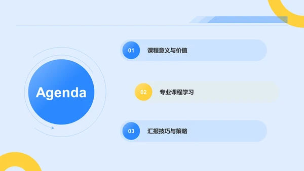 蓝色3D风大学生专业课汇报PPT模板