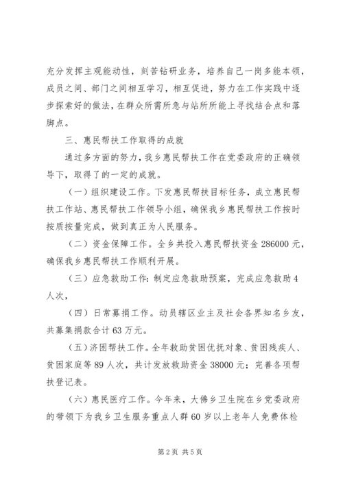 乡镇年度惠民帮扶工作总结及下年计划.docx