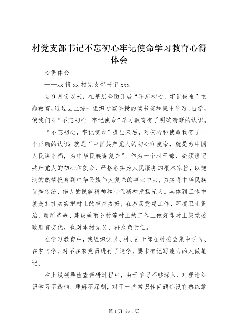 村党支部书记不忘初心牢记使命学习教育心得体会.docx