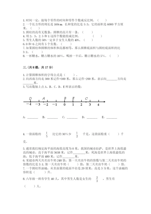 人教版数学小升初模拟试卷附参考答案【培优b卷】.docx