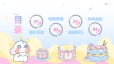 眠眠兔蓝色卡通风升学宴