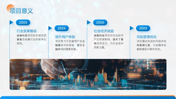 蓝色商务风金融科技项目汇报PPT模