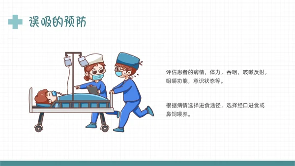 绿色扁平插画误吸的预防和管理PPT课件护理查房