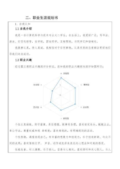 12页4195字计算机科学与技术专业职业生涯规划.docx