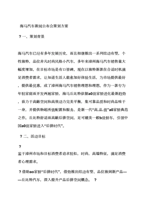 汽车发布会专业策划专项方案.docx