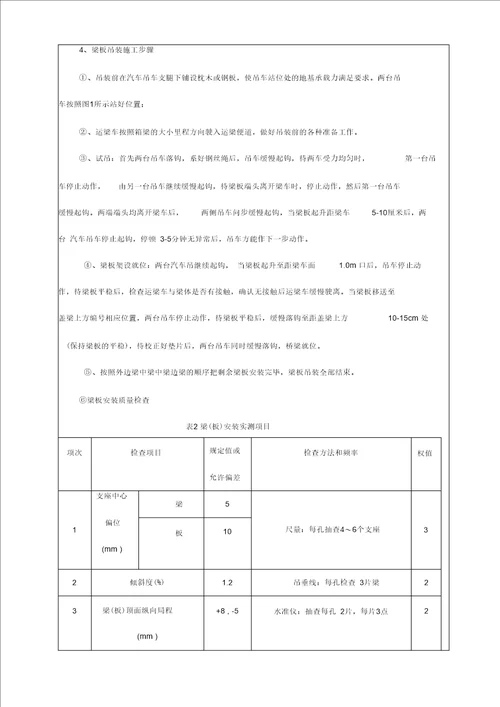 吊车架梁技术交底