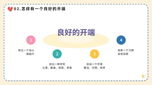 可爱手绘卡通开学第一课PPT模板