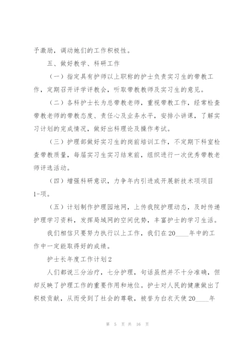 护士长年度工作计划三篇.docx