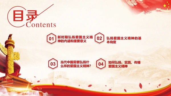 青年学生弘扬爱国主义精神教育PPT模板
