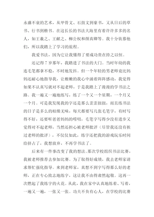 我爱书法作文800字.docx