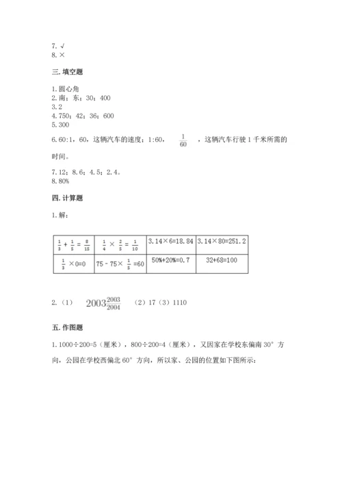 小学数学六年级上册期末考试卷（原创题）.docx