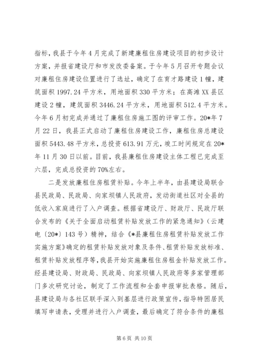 县廉租住房保障工作汇报材料.docx