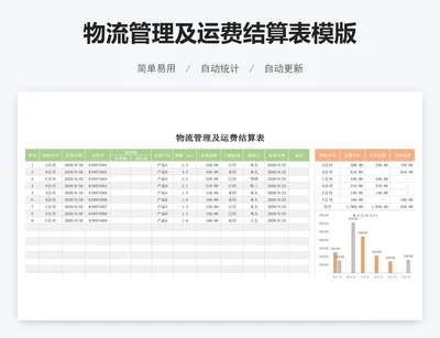 物流管理及运费结算表模版