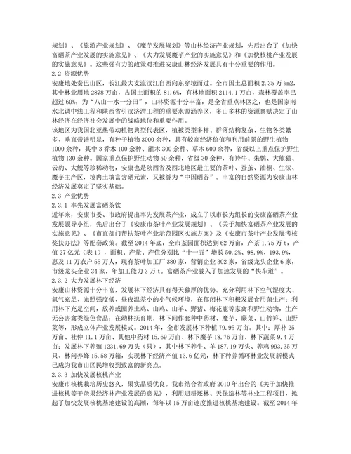 安康市发展山林经济的优势分析及发展建议