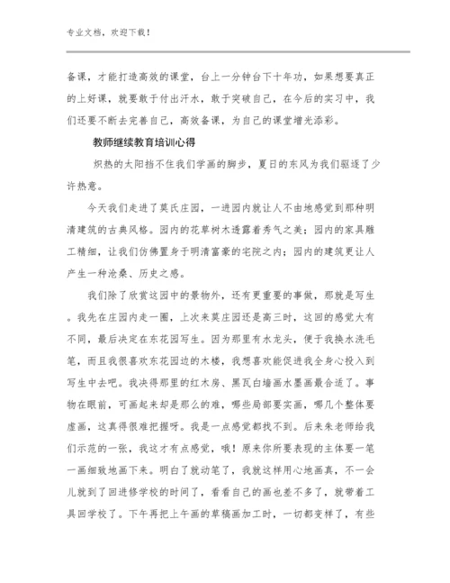 教师继续教育培训心得例文5篇.docx