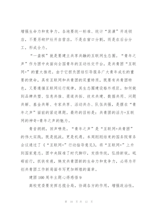 建团100周年主题心得感悟10篇.docx