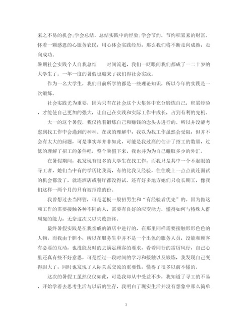 精编之暑期社会实践个人自我总结范文.docx