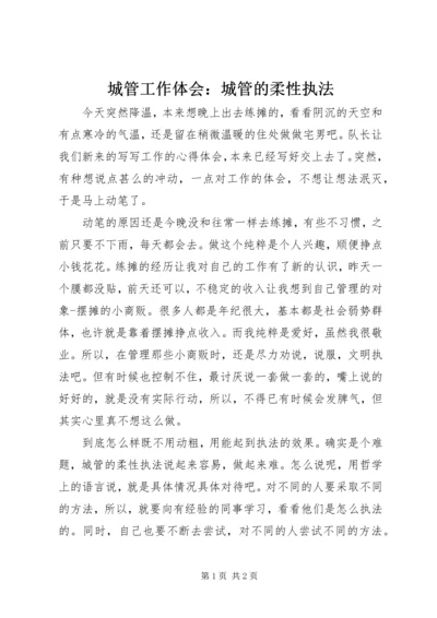 城管工作体会：城管的柔性执法.docx