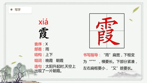 【2025春季学期教材】语文四下11.白桦  生字识记课件