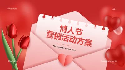 红色创意情人节市场营销PPT