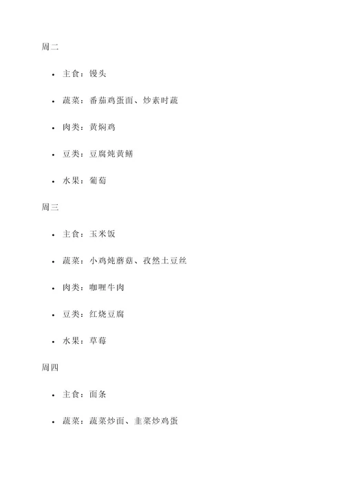 幼儿园菜谱样式设计方案