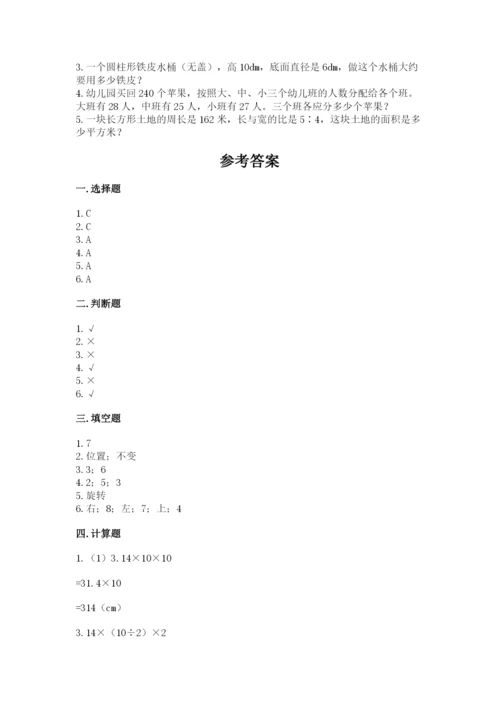 北师大版六年级下册数学期末测试卷（原创题）.docx