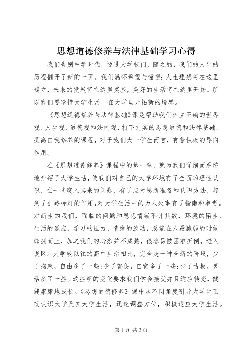 思想道德修养与法律基础学习心得.docx