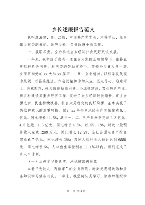 乡长述廉报告范文.docx