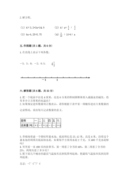 人教版六年级下册数学期末测试卷附参考答案（实用）.docx