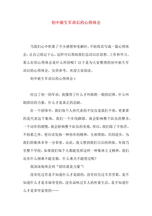 初中新生军训后的心得体会.docx