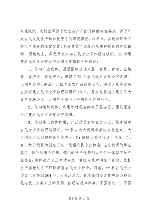 关于全市农民专业合作经济组织的调查 (2).docx