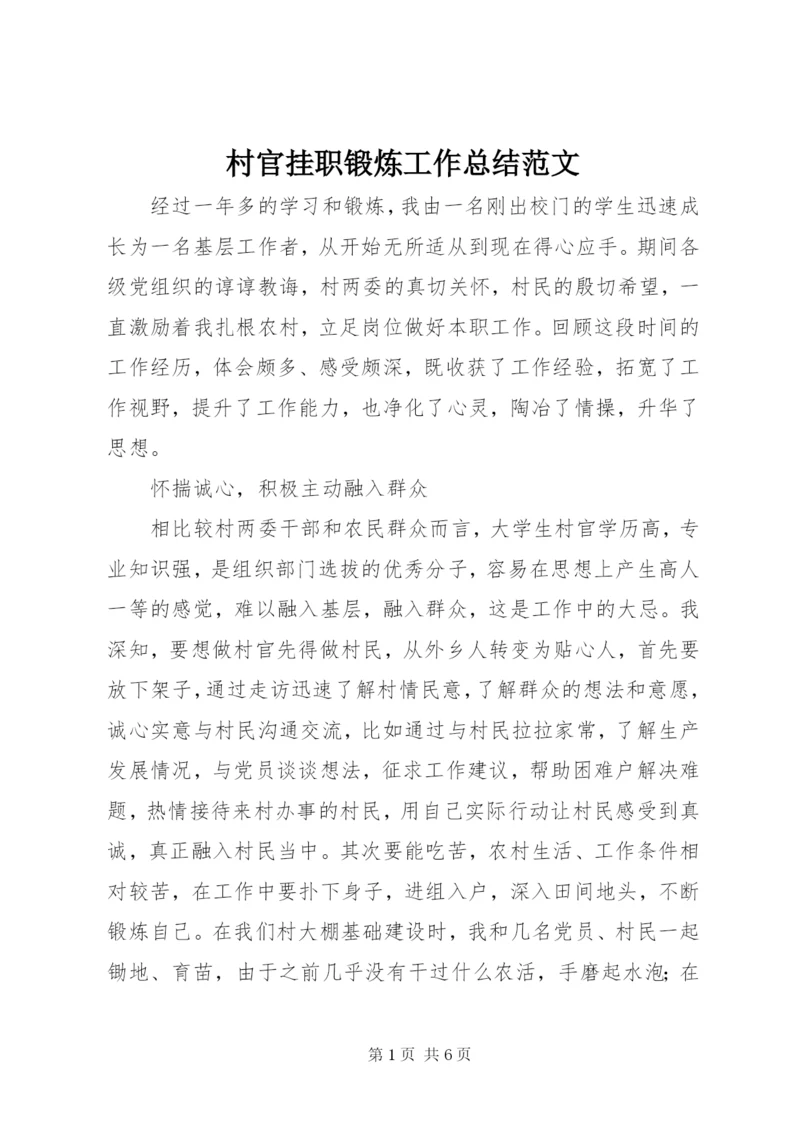 村官挂职锻炼工作总结范文.docx