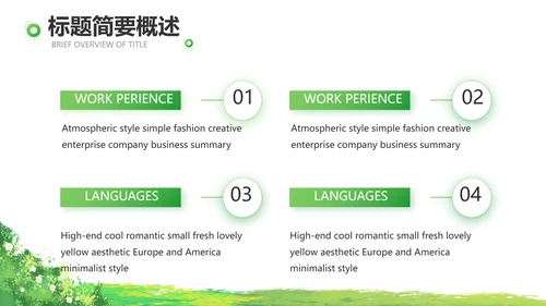 绿色清新园林个人述职报告动态PPT模板