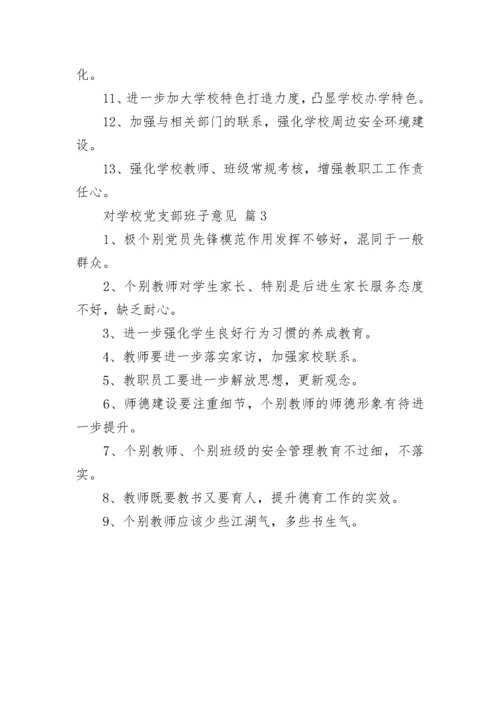 对学校党支部班子意见.docx