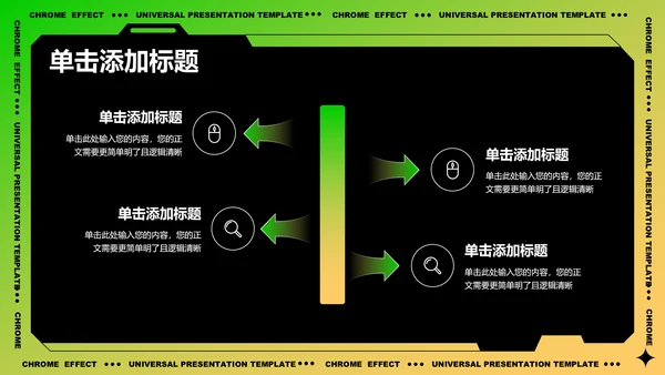 绿黄色渐变电池能源行业通用PPT演示模板