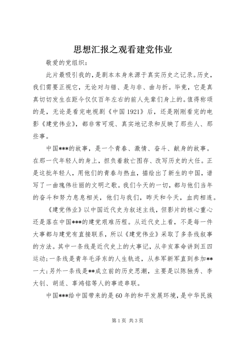 思想汇报之观看建党伟业.docx